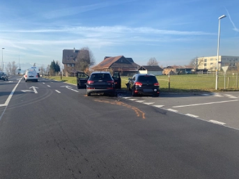 Unfallstelle Kollision nach Fahrt auf der Busspur