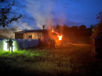Brand in einem Schopf