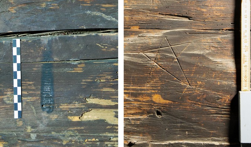 Wulflingen 2, Brandspuren Holzwand (© ADA Zug, Claudia Löckher)
